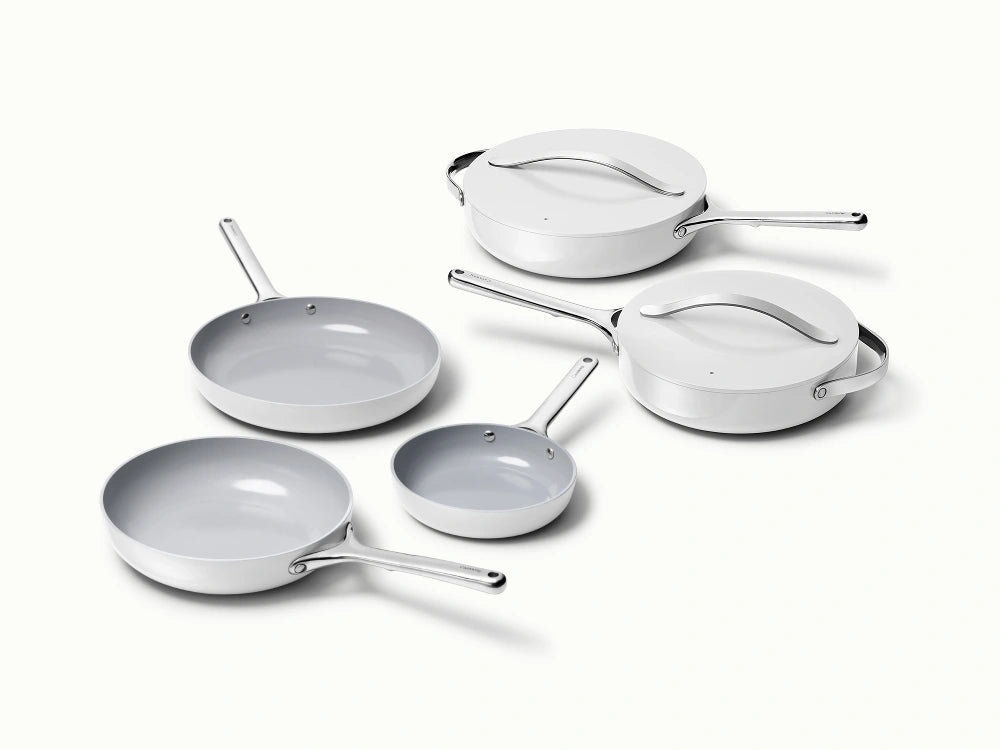 7pc Fry & Sauté Set - 7-Piece Set of Ceramic-Coated Pans With Lids - US 0249