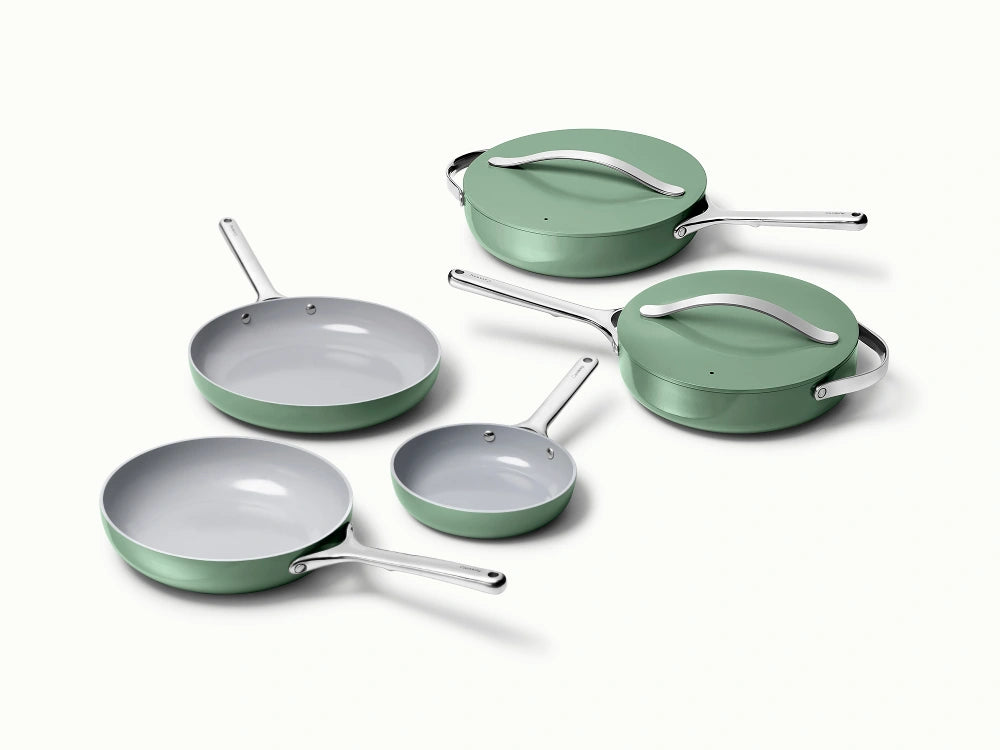 7pc Fry & Sauté Set - 7-Piece Set of Ceramic-Coated Pans With Lids - US 5638
