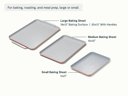 Baking Sheet Trio - 18x13", 15x10" & 13x9” Non-Stick Ceramic Sheets - US 2868