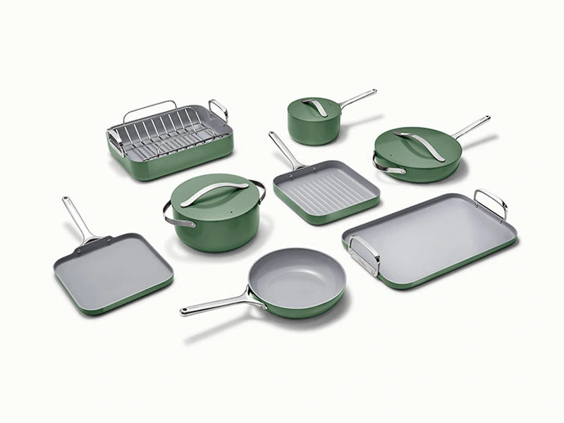 Ceramic-Coated Cookware Bundle - A curated 19-piece non-stick set for everyday cooking & special occasions. - US 1241