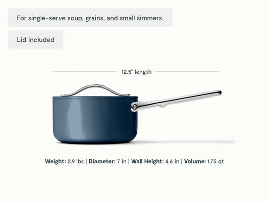 Mini Sauce Pan - 1.75 qt Non-Stick Ceramic Sauce Pan With Lid - US 1131