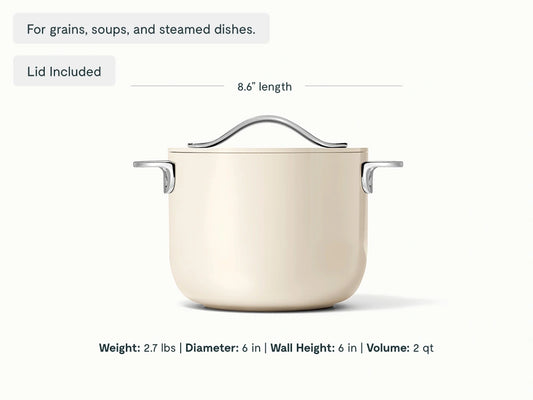 Petite Cooker - 2 qt Non-Stick Ceramic Pot With Lid - US 2366