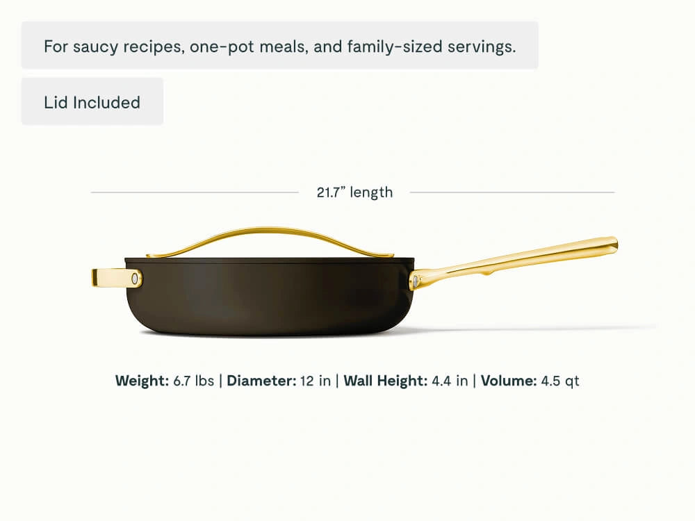 Sauté Pan - 4.5 qt Non-Stick Ceramic Pan With Lid - US 2622