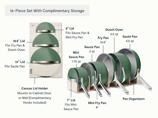 Cookware & Minis Set - 16-Piece Ceramic Set With Complimentary Storage - US 1690