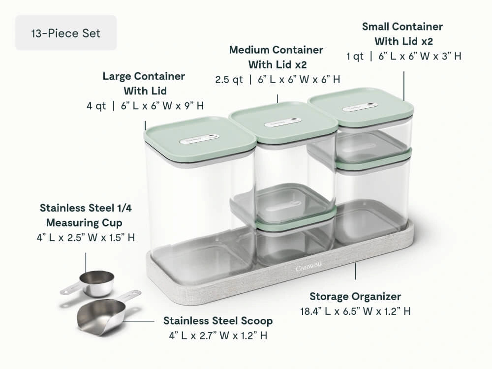 Glass Airtight Container Set - 13-Piece Set With Complimentary Storage - US 6143