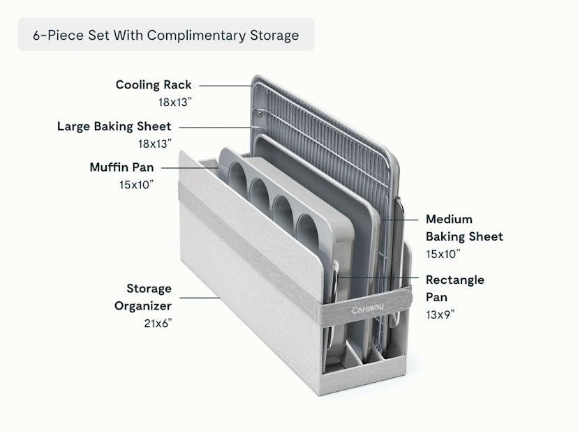 Half Bakeware Set - 6-Piece Set With Complimentary Storage - US 4586