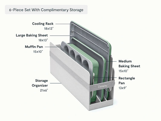 Half Bakeware Set - 6-Piece Set With Complimentary Storage - US 2082