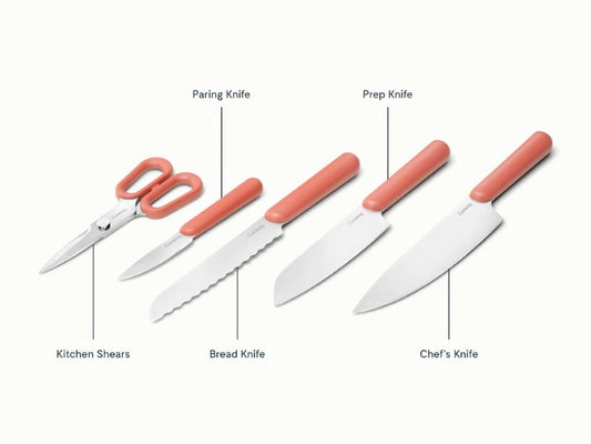 Knife Set - 4 essential knives, made with premium German stainless steel, and a pair of shears. - US 3237