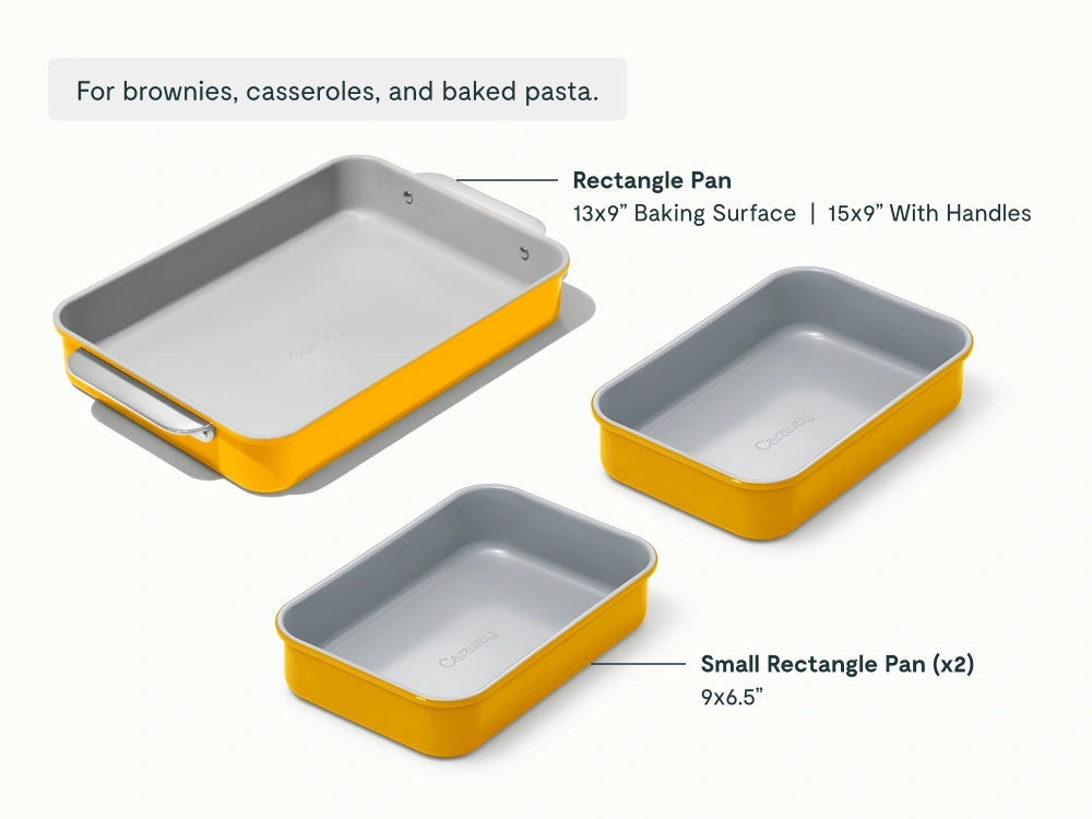Rectangle Pan Trio - 13x9" & 9x6.5" Non-Stick Ceramic Baking Pans - US 9576