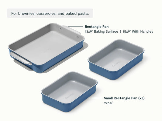 Rectangle Pan Trio - 13x9" & 9x6.5" Non-Stick Ceramic Baking Pans - US 4474