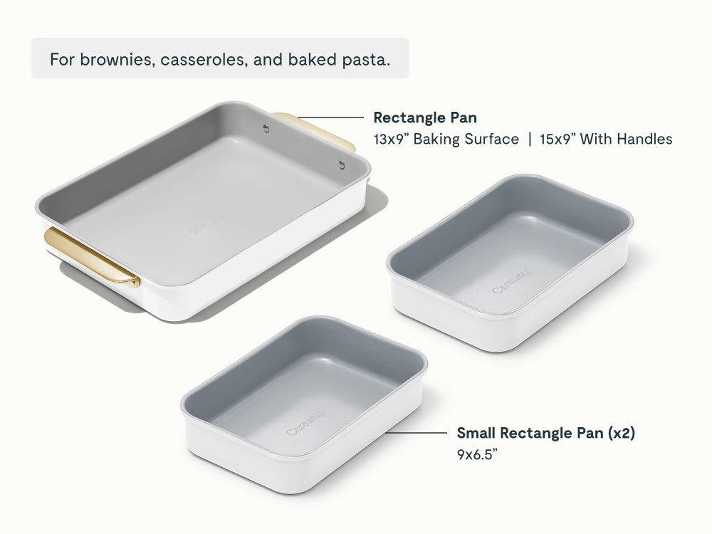 Rectangle Pan Trio - 13x9" & 9x6.5" Non-Stick Ceramic Baking Pans - US 4014