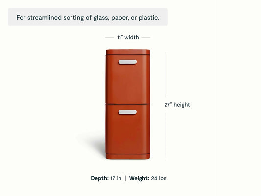 45L 2-Drawer Recycling Bin - Dual-Drawer Recycling Bin for Effortless Sorting - US 0461