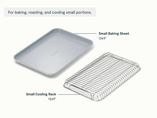 Small Baking & Cooling Duo - 13x9” Non-Stick Ceramic Sheet With Steel Rack - US 2863