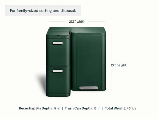 Trash & Recycling Duo (Rectangular) - A Cohesive System for Clean Sorting & Disposal - US 7273