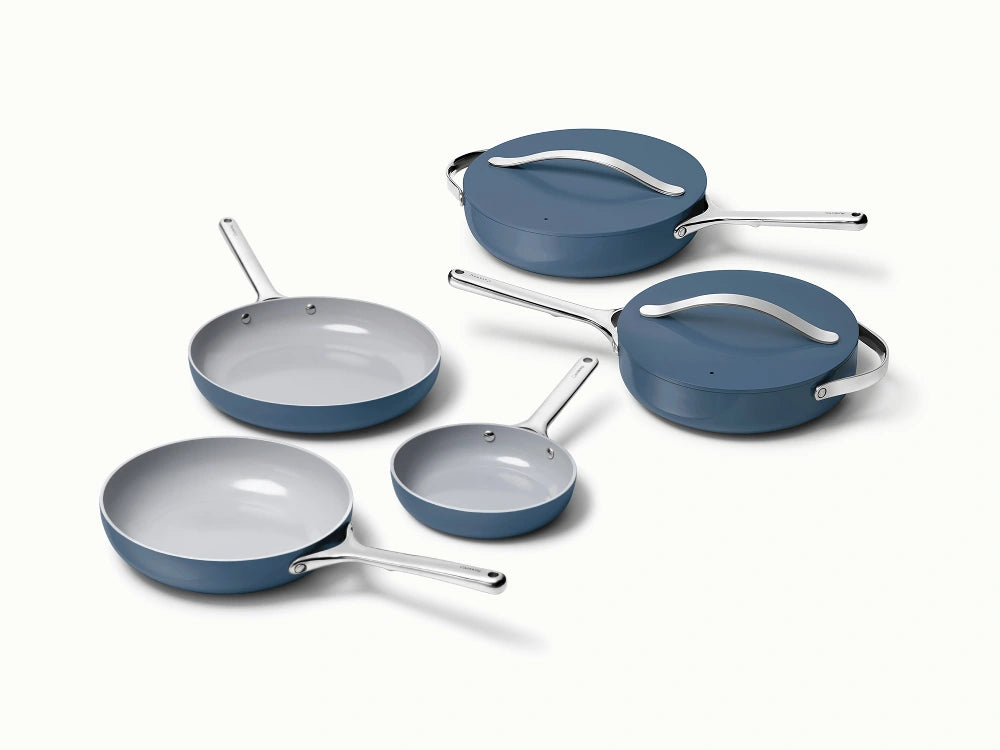 7pc Fry &amp; Sauté Set - 7-Piece Set of Ceramic-Coated Pans With Lids - US 6761