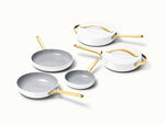 7pc Fry &amp; Sauté Set - 7-Piece Set of Ceramic-Coated Pans With Lids - US 9768