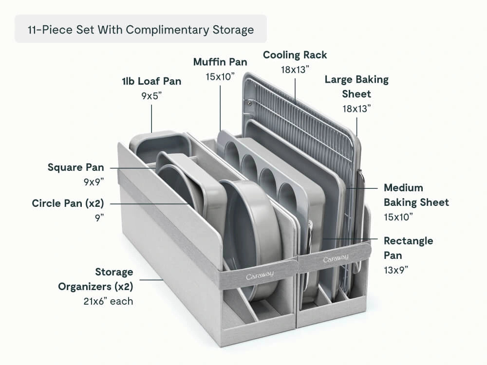 Full Ceramic Bakeware Set - 22-Piece Set With Complimentary Storage - US 7100