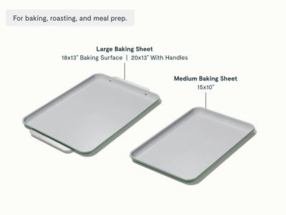 Baking Sheet Duo - 18x13" &amp; 15x10" Non-Stick Ceramic Baking Sheets - US 5331