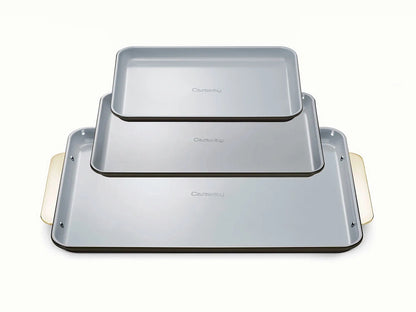 Baking Sheet Trio - 18x13", 15x10" &amp; 13x9” Non-Stick Ceramic Sheets - US 6470