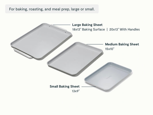 Baking Sheet Trio - 18x13", 15x10" &amp; 13x9” Non-Stick Ceramic Sheets - US 0265