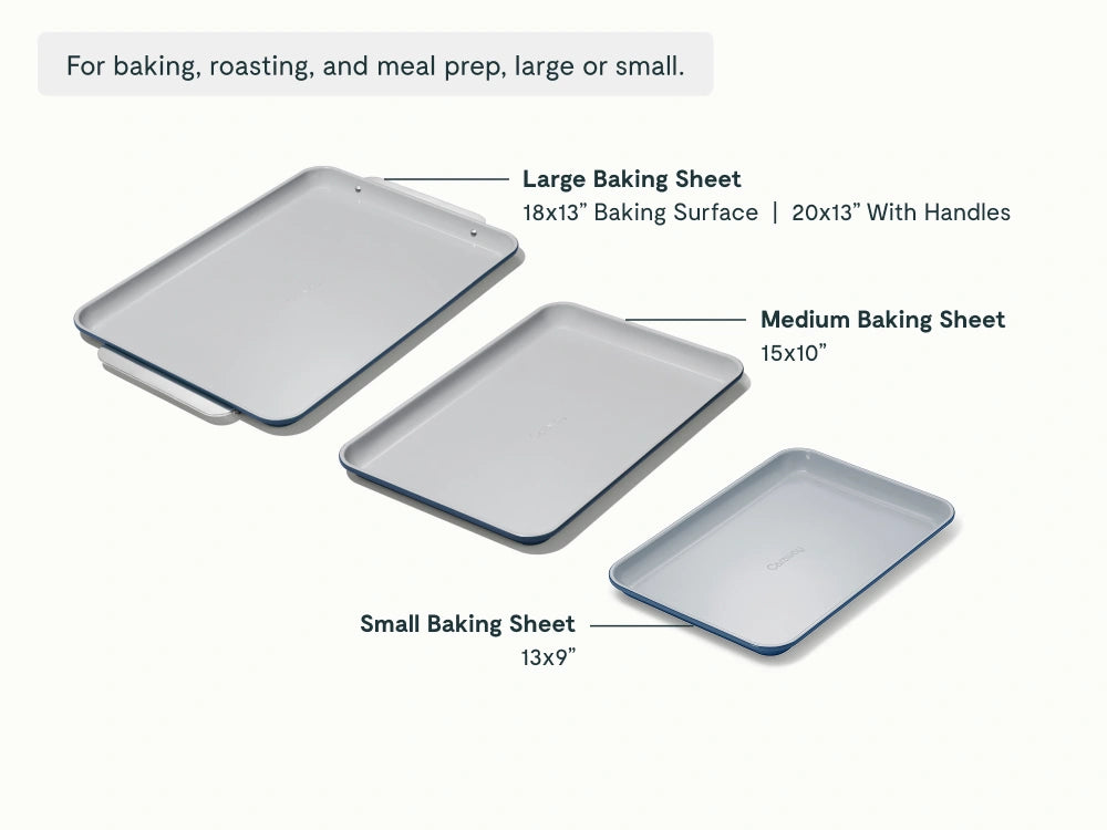 Baking Sheet Trio - 18x13", 15x10" &amp; 13x9” Non-Stick Ceramic Sheets - US 7398