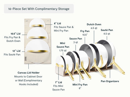 Full Ceramic Cookware Bundle - 31-Piece Ceramic Set With Complimentary Storage - US 8380