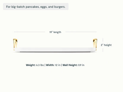 Double Burner Griddle - 19x12” Non-Stick Ceramic Pan - US 6672