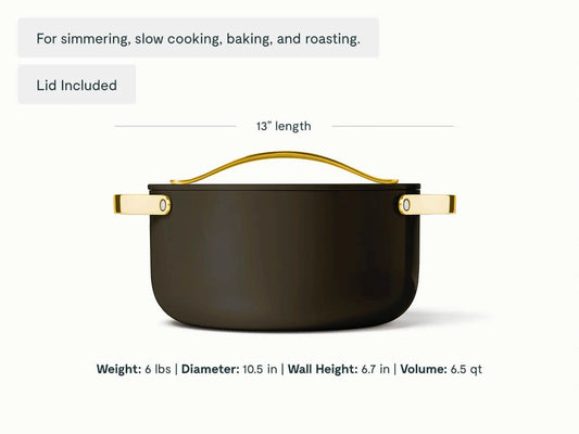 Dutch Oven - 6.5 qt Non-Stick Ceramic Pan With Lid - US 7563