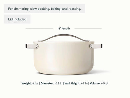 Dutch Oven - 6.5 qt Non-Stick Ceramic Pan With Lid - US 1952