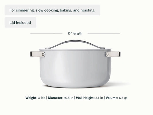 Dutch Oven - 6.5 qt Non-Stick Ceramic Pan With Lid - US 6733