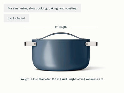Dutch Oven - 6.5 qt Non-Stick Ceramic Pan With Lid - US 8307