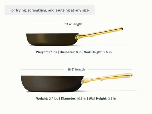 Fry Pan Duo - 8” &amp; 10.5” Non-Stick Ceramic Fry Pans - US 0729