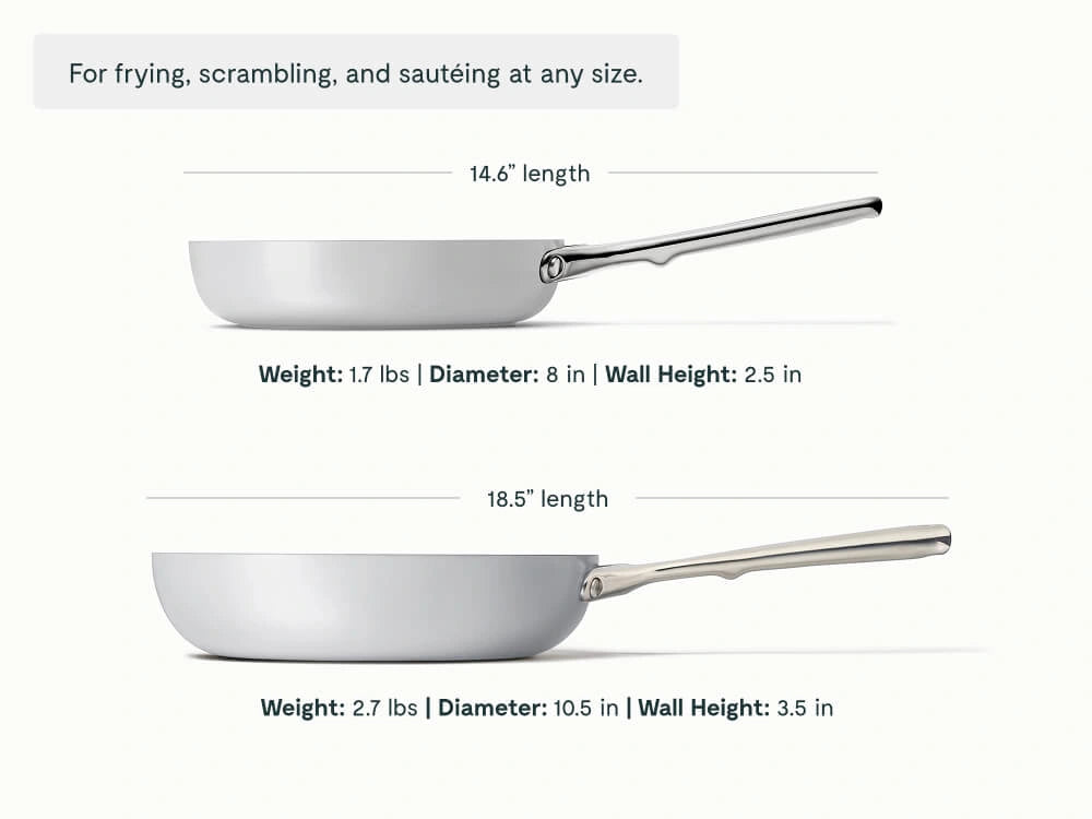 Fry Pan Trio with Glass Lids - 6-Piece Set of Ceramic-Coated Pans With Glass Lids - US 4873