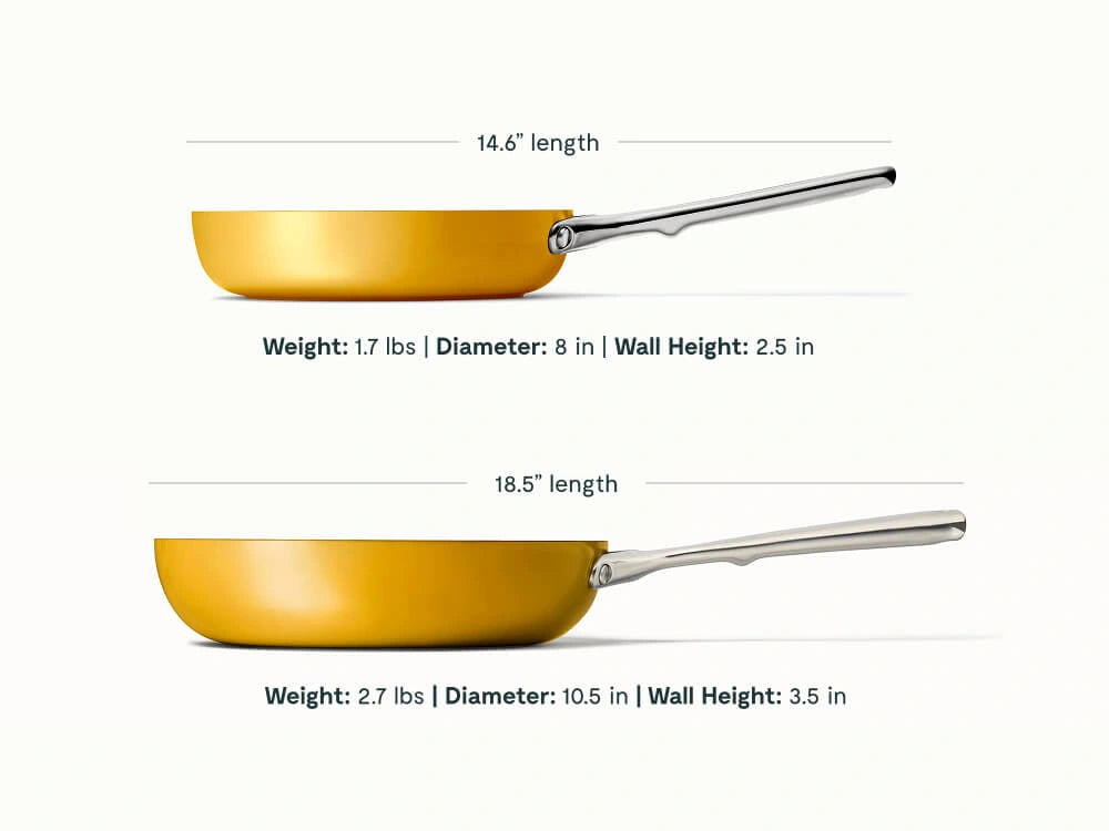 4pc Fry &amp; Sauté Set  - Non-Stick Ceramic Fry Pan, Mini Fry Pan &amp; Sauté Pan - US 5334