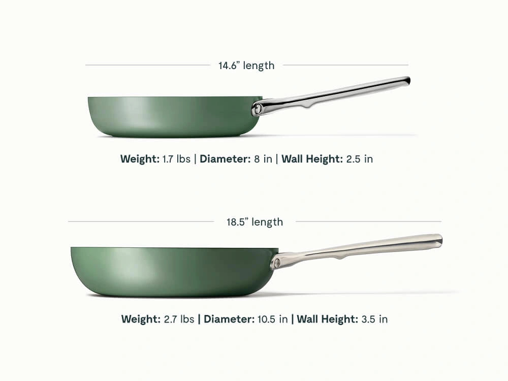 4pc Fry &amp; Sauté Set  - Non-Stick Ceramic Fry Pan, Mini Fry Pan &amp; Sauté Pan - US 1703
