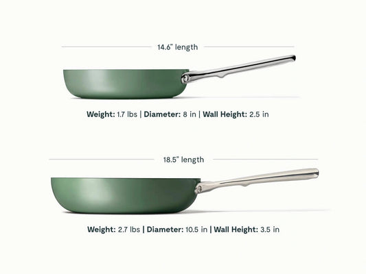 4pc Fry &amp; Sauté Set  - Non-Stick Ceramic Fry Pan, Mini Fry Pan &amp; Sauté Pan - US 1703