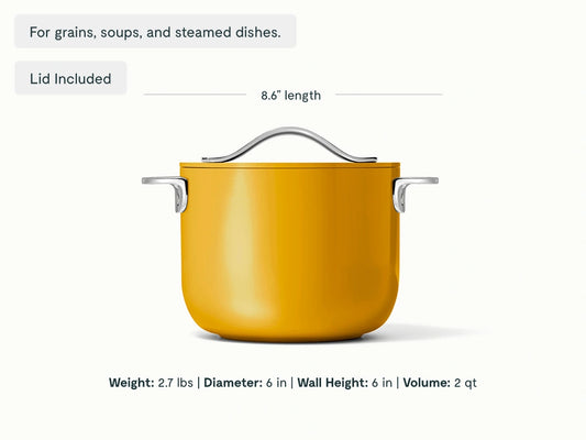 Petite Cooker - 2 qt Non-Stick Ceramic Pot With Lid - US 9895