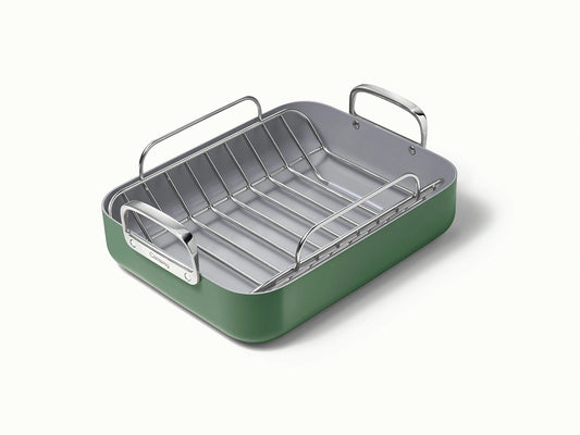 Roasting Pan - 16x13” Non-Stick Ceramic Pan With Rack - US 1338