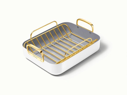 Roasting Pan - 16x13” Non-Stick Ceramic Pan With Rack - US 7988