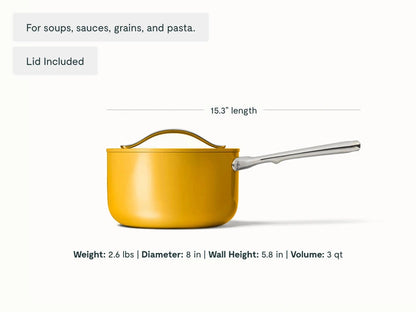 Daily Duo - 3-Piece Set of Ceramic-Coated Pans With Lid - US 9184