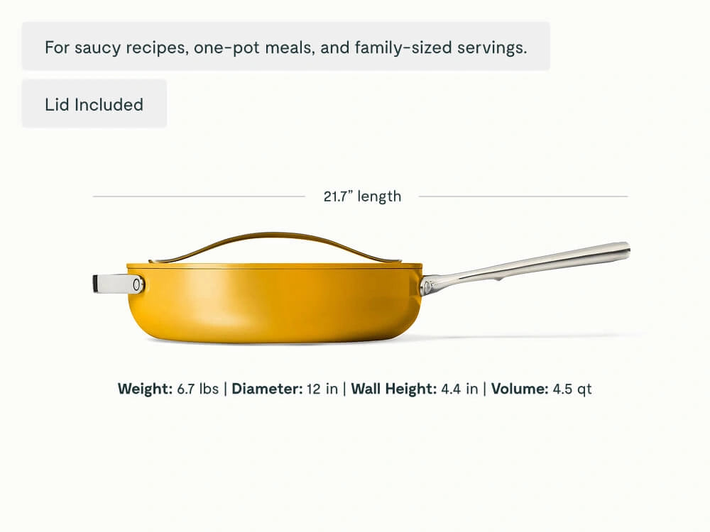 Sauté Pan - 4.5 qt Non-Stick Ceramic Pan With Lid - US 9770
