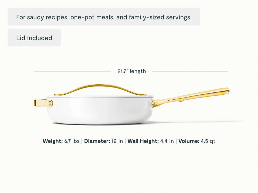 Sauté Pan - 4.5 qt Non-Stick Ceramic Pan With Lid - US 7193