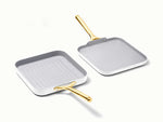 Square Pan Duo - 11” Non-Stick Ceramic Grill &amp; Griddle Pans - US 0945