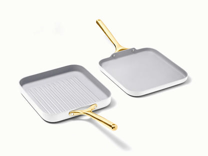 Square Pan Duo - 11” Non-Stick Ceramic Grill &amp; Griddle Pans - US 0945