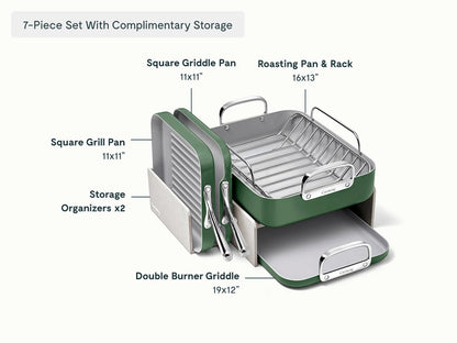 Squareware Set - 7-Piece Set of Ceramic-Coated Pans With Complimentary Storage - US 2008