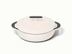 3.5 qt Enameled Cast Iron Braiser - 3.5qt Braiser for slow cooking lamb shanks, baked pasta, or roasted chicken. - US 0444
