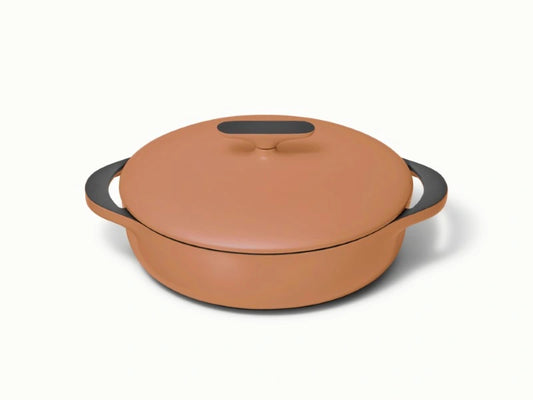 3.5 qt Enameled Cast Iron Braiser - 3.5qt Braiser for slow cooking lamb shanks, baked pasta, or roasted chicken. - US 1392