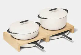 Fry Pan Trio with Glass Lids - 6-Piece Set of Ceramic-Coated Pans With Glass Lids - US 5736