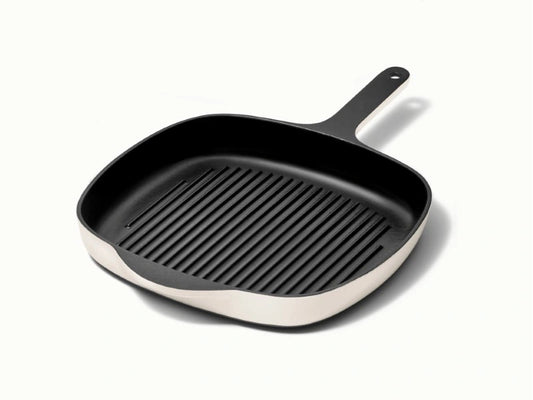 10.5” Enameled Cast Iron Grill Pan - 10.5” Grill Pan with high ridges for perfect sear marks on meats and veggies. - US 9030