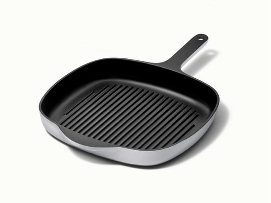 10.5” Enameled Cast Iron Grill Pan - 10.5” Grill Pan with high ridges for perfect sear marks on meats and veggies. - US 7247